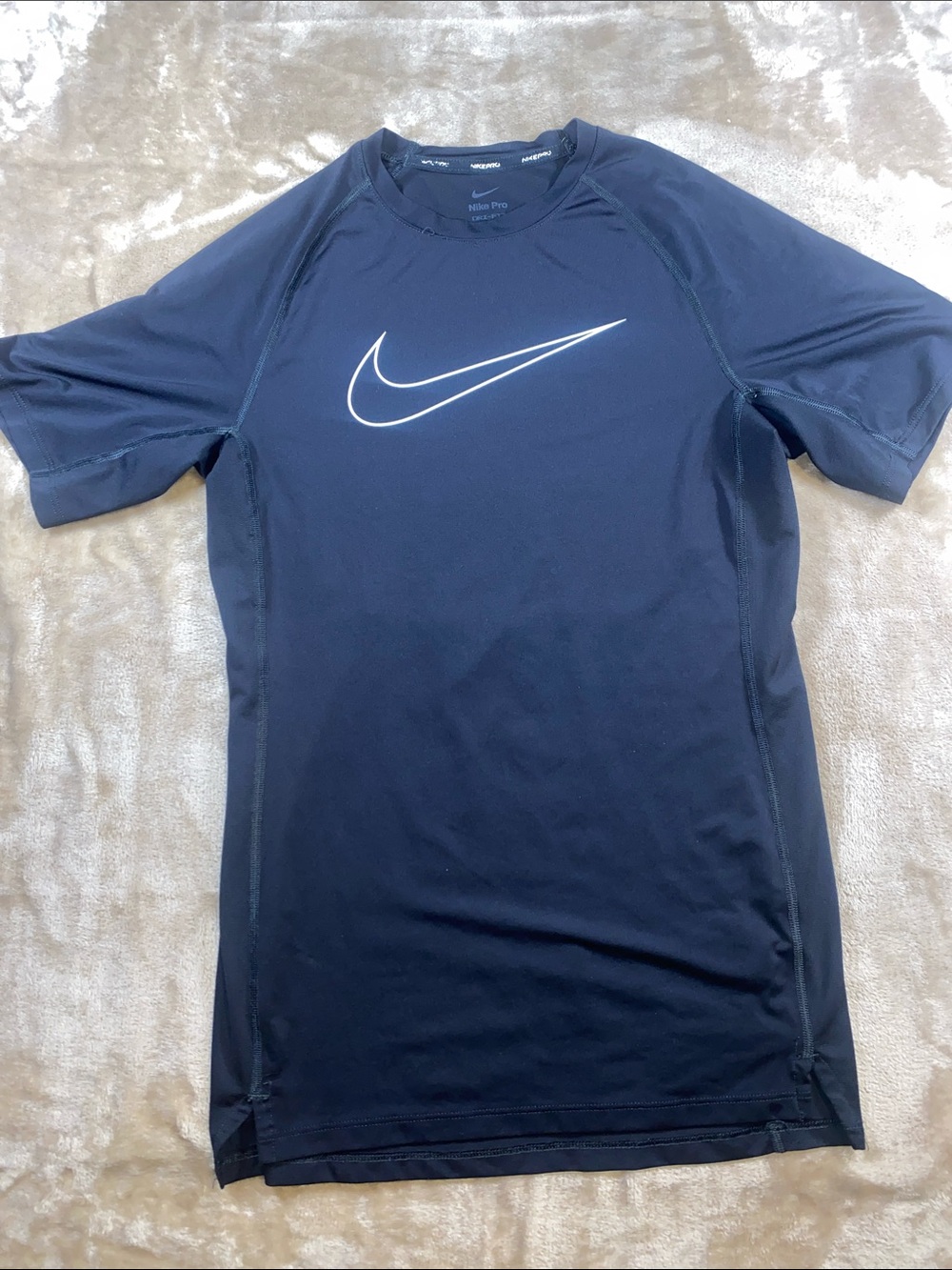 Nike Pro Men’s Short Sleeve Rash Guard with White Swoosh
